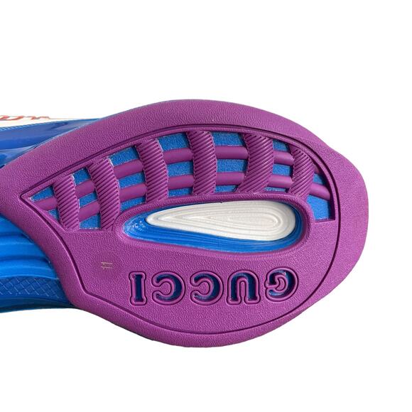 GUCCI Men's Run Sneaker Low Top Blue White Orange 680893 Size 11 US 11.5 NEW - Picture 10 of 13